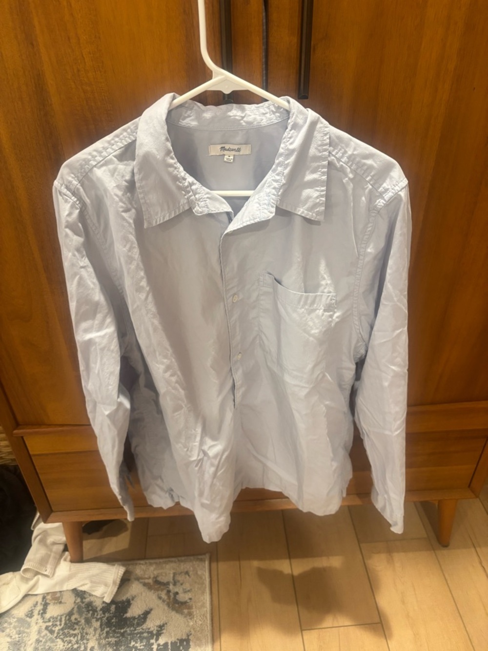 Madewell Men's Pale Blue Button-Front Shirt
